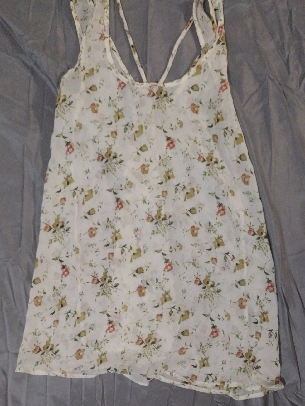 Chris & Carol White Floral Spaghetti-Strap Dress